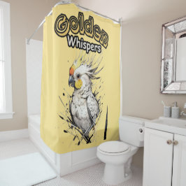 Cortina De Ducha Sueños de oro | Deliciosa acuarela de pájaro