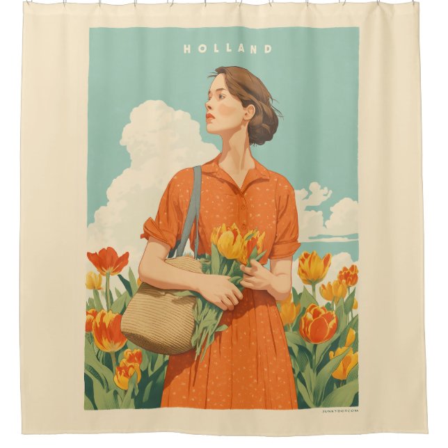 Cortina De Ducha Sueños de tulipán en Holanda (Anverso)