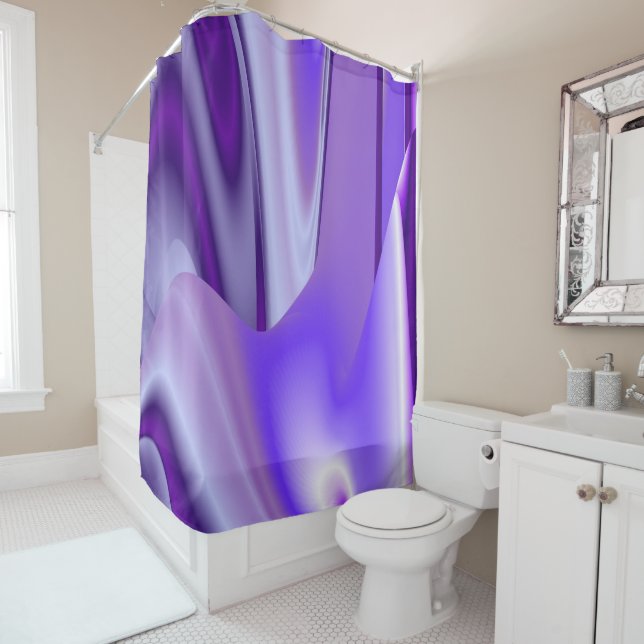 Cortina De Ducha Sueños del arcoiris de flores moradas (In situ)