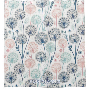 Cortina De Ducha Sueños Pastel Dandelion - Floral capilar