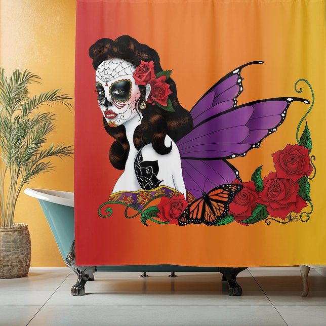 Cortina De Ducha Sugar Skull Fairy Sunset (Subido por el creador)