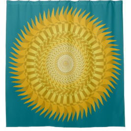 Cortina De Ducha Sun Mandala en amarillo