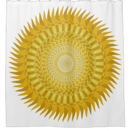 Cortina De Ducha Sun Mandala en amarillo
