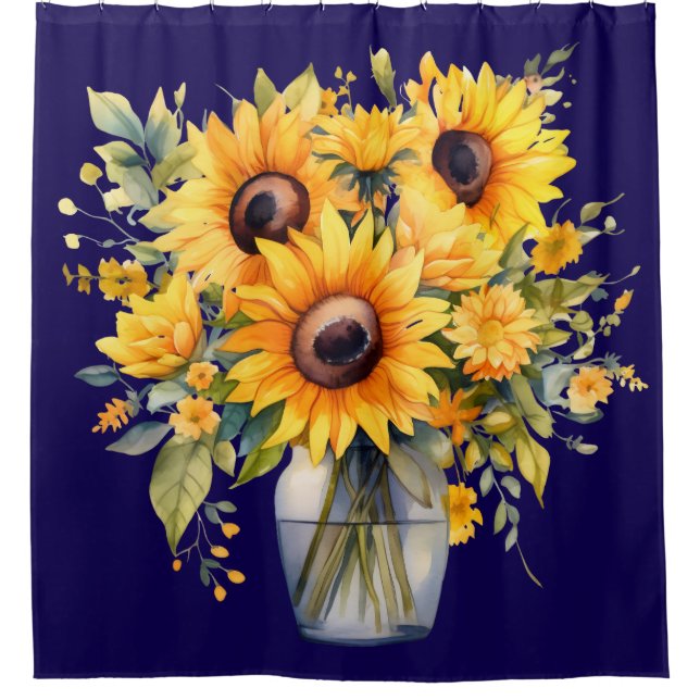 Cortina De Ducha Sunflowers in Vase Shower Curtain (Anverso)