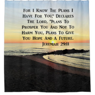 CORTINA DE DUCHA SUNRISE JEREMIAH 29:11 BIBLIA VERSE