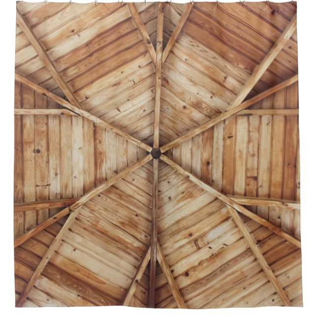 Cortina De Ducha Superficie del techo de madera marrón (Anverso)