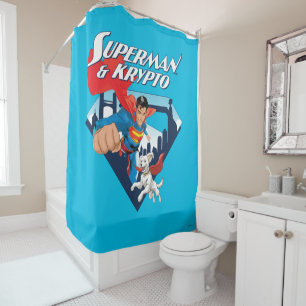 Cortina De Ducha Superman y Krypto Soar