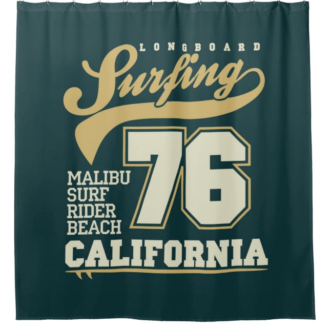 Cortina De Ducha Surfing de Longboard| California 76 (Anverso)
