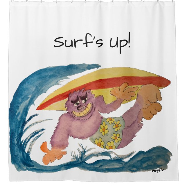 Cortina De Ducha Surfing Gorilla (Anverso)