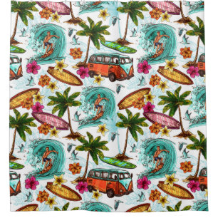 Cortina De Ducha Surfing/Retro van
