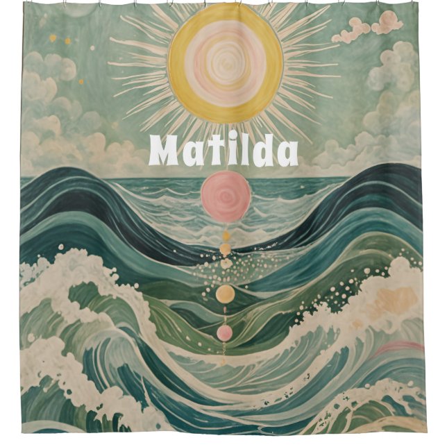 Cortina De Ducha Surge solar personalizado (Anverso)