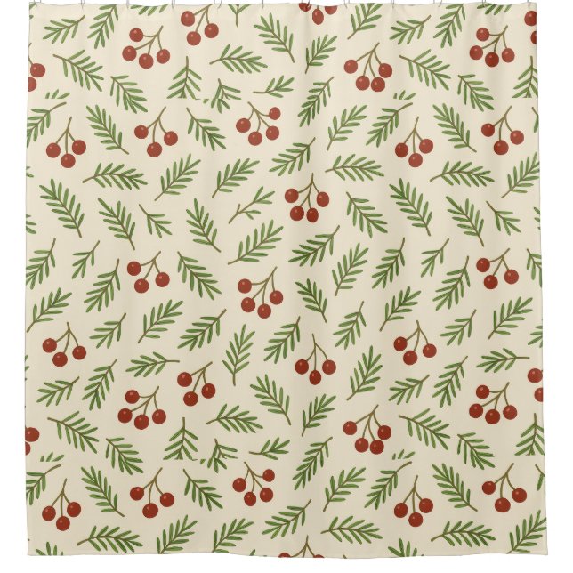 Cortina De Ducha 🍒 Sweet Cherry Natural Harmony Collection (Anverso)