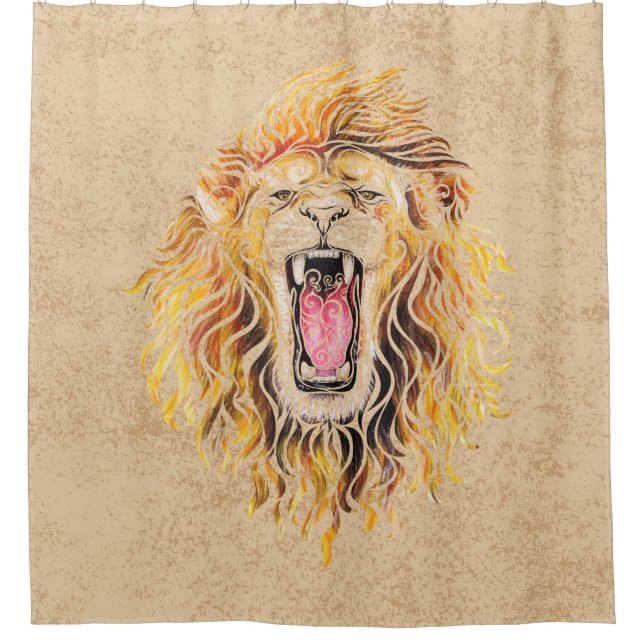 Cortina De Ducha Swirly Lion (Anverso)