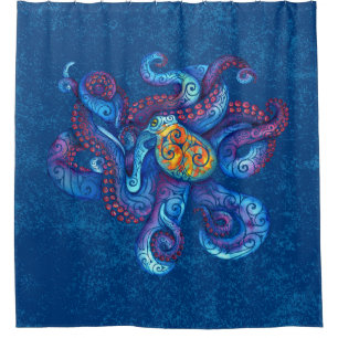 Cortina De Ducha Swirly Octopus