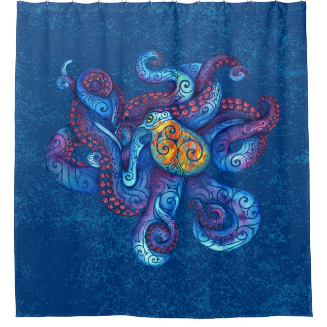 Cortina De Ducha Swirly Octopus (Anverso)