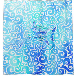 Cortina De Ducha Swirly Shark