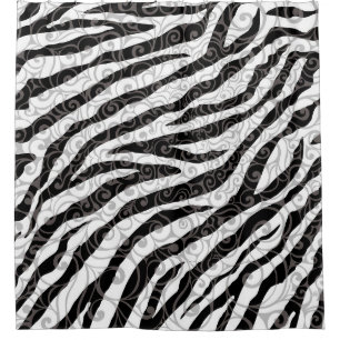 Cortina De Ducha Swirly Zebra Design