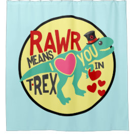 Cortina De Ducha T-Rex en un Top Hat Rawr significa que te amo grac