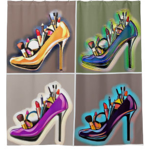 Cortina De Ducha Tacones altos Stilettos maquillaje