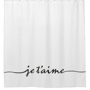 Cortina De Ducha t'aime del je - te amo en francés - negro