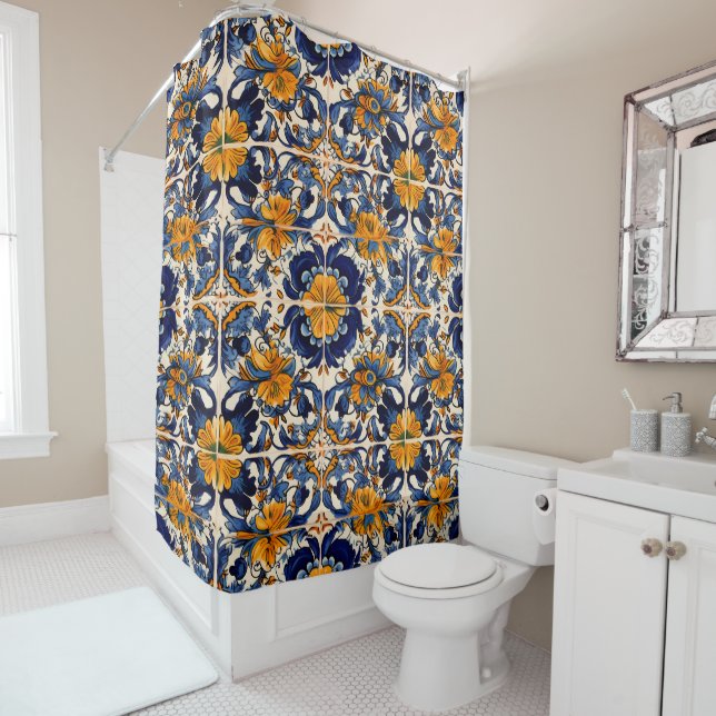 Cortina De Ducha Talavera mexicana Fiesta Tile español (In situ)