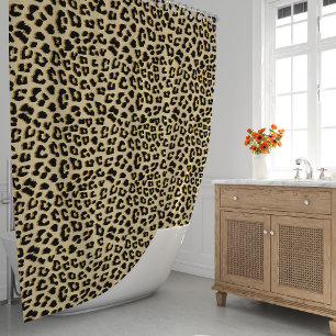 Cortina De Ducha Tan Leopard Print