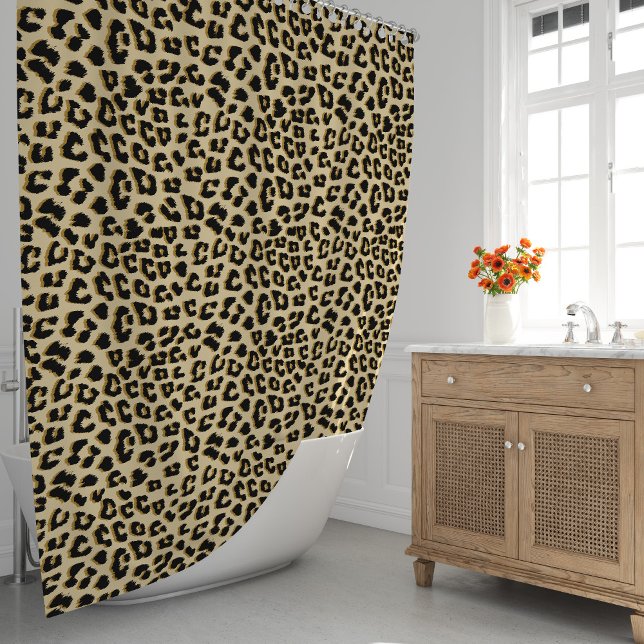 Cortina De Ducha Tan Leopard Print (Tan Leopard Print Shower Curtain by Looly Elzayat
)