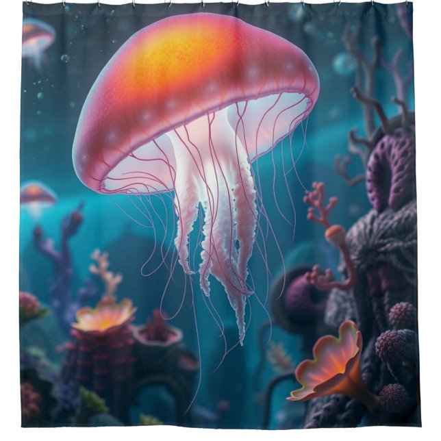 Cortina De Ducha „Tanz der Quallen – Magie aus der Tiefe“ (Anverso)
