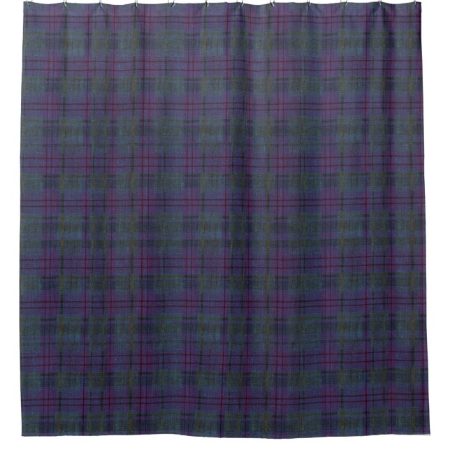 Cortina De Ducha Tartan Azul Marino Deteriorado (Anverso)