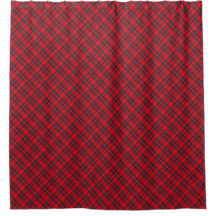 Cortina De Ducha Tartán de Stewart rojo