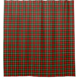 Cortina De Ducha Tartan escocés de cuadros rojos y verdes