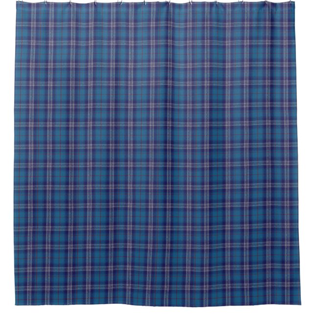 Cortina De Ducha Tartan Plaid Escocés Azul Kilt (Anverso)