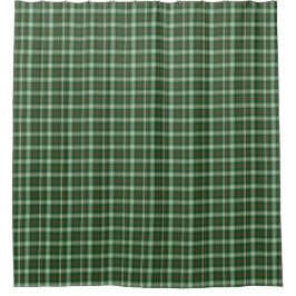Cortina de ducha Tartan Plaid Green White Scottish