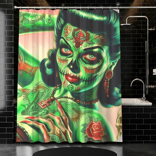 Cortina De Ducha Tattoed Zombie Pin-up (Subido por el creador)