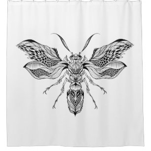 Cortina De Ducha Tatuaje de la Abeja-Avispa