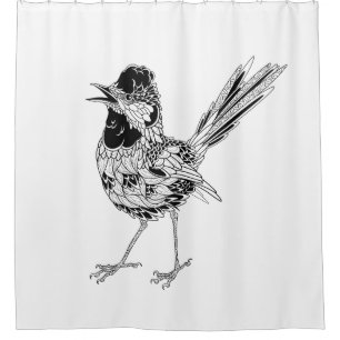 Cortina De Ducha Tatuaje del pájaro