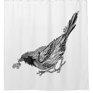 Cortina De Ducha Tatuaje del pájaro