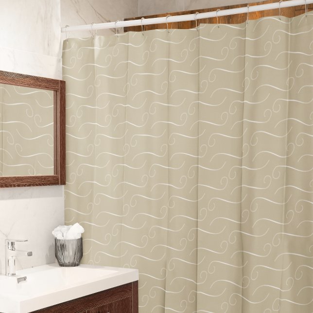 Cortina De Ducha Taupe Swirls (Subido por el creador)