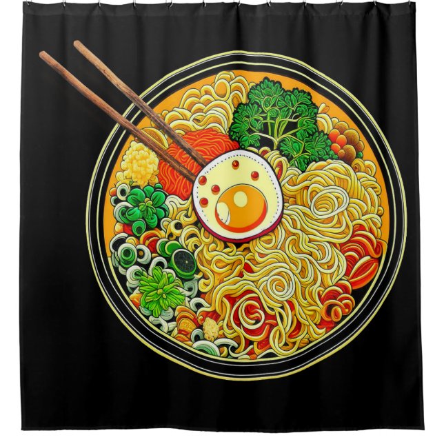Cortina De Ducha Tazón de fideos Ramen (Anverso)