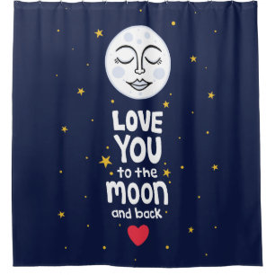 Cortina De Ducha Te amo a la luna y atrás