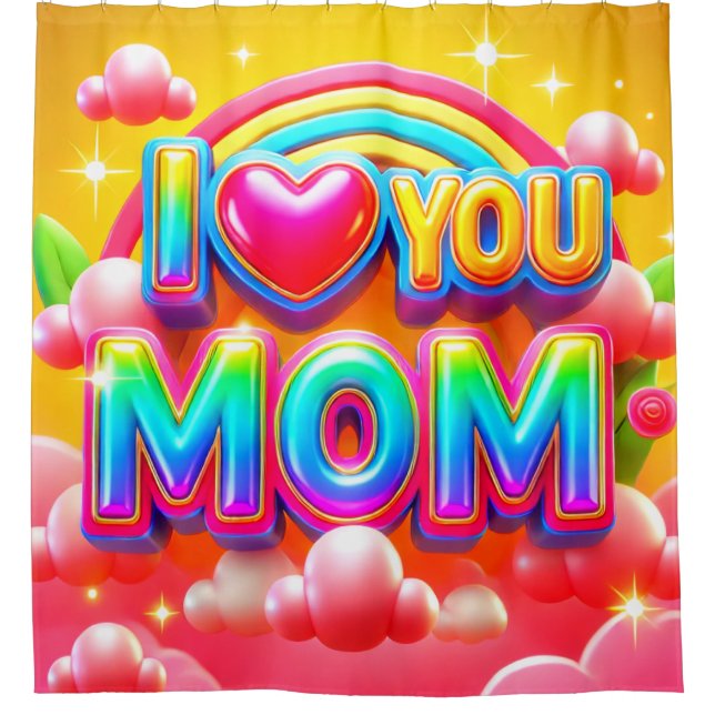 Cortina De Ducha Te Amo Mamá (Anverso)