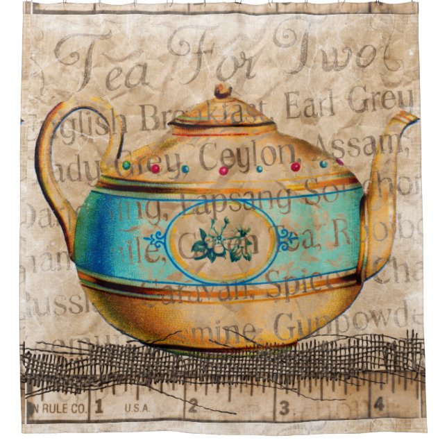 Cortina De Ducha Té Pot antiguo (Anverso)