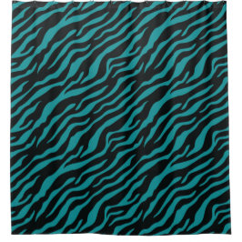 Cortina de ducha Teal Safari moderna