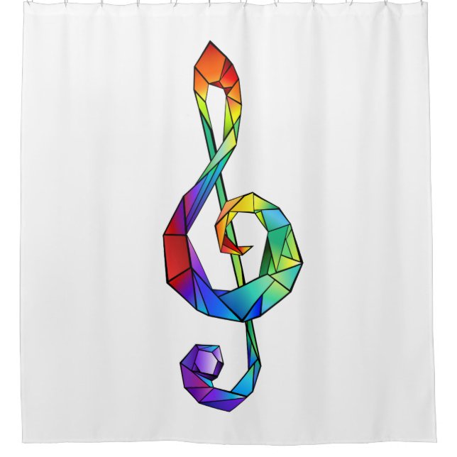 Cortina De Ducha Tecla musical arcoiris tremendo clef (Anverso)