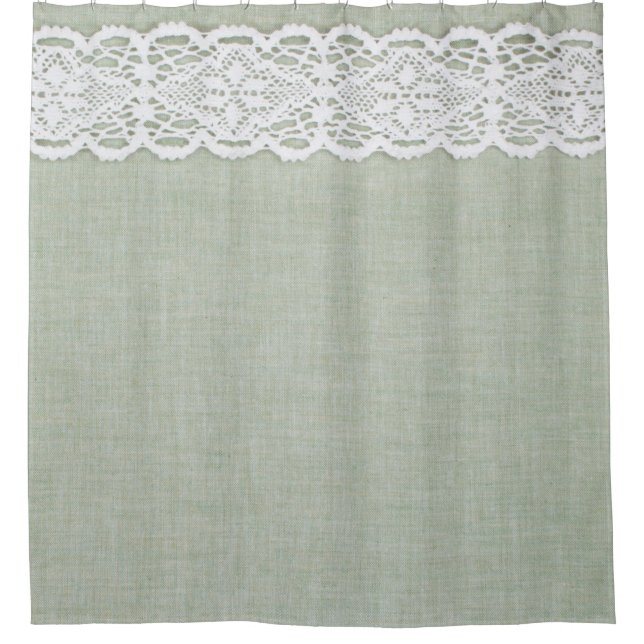 Cortina De Ducha Tejido textil y encaje  (Anverso)