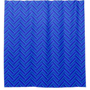 Cortina De Ducha Tejidos de doble trama de franjas azules