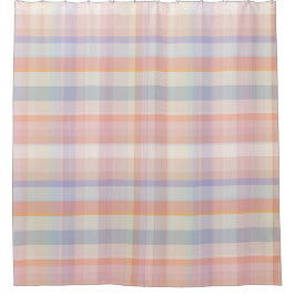 Cortina De Ducha Tela escocesa del melocotón