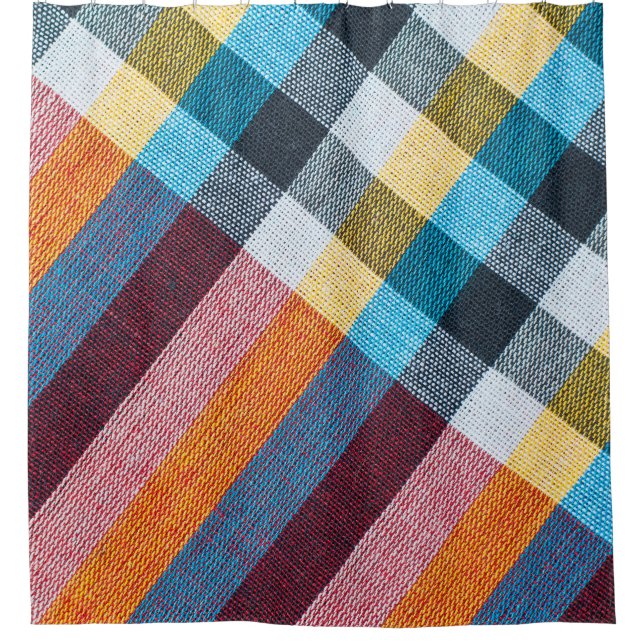 Cortina De Ducha Tela tailandesa: Textura de tela de cierre. (Anverso)