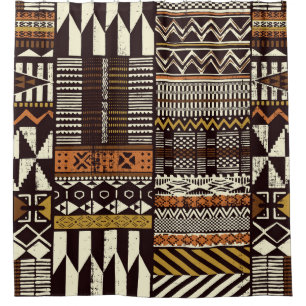 Cortina De Ducha tela tribal africana, vintage abstracto.