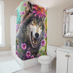 Cortina De Ducha Temeroso Furry King Wolf